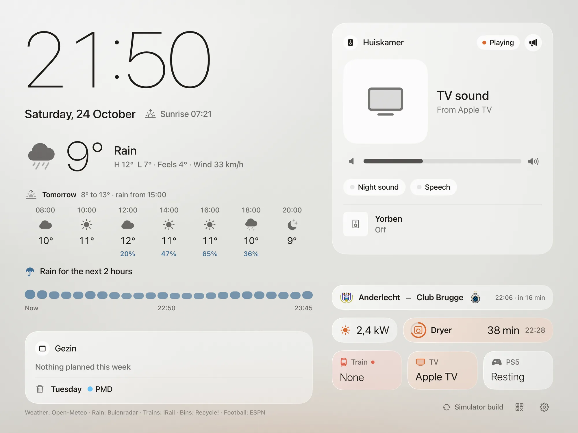Home Hub’s clock, weather and living-room speakers