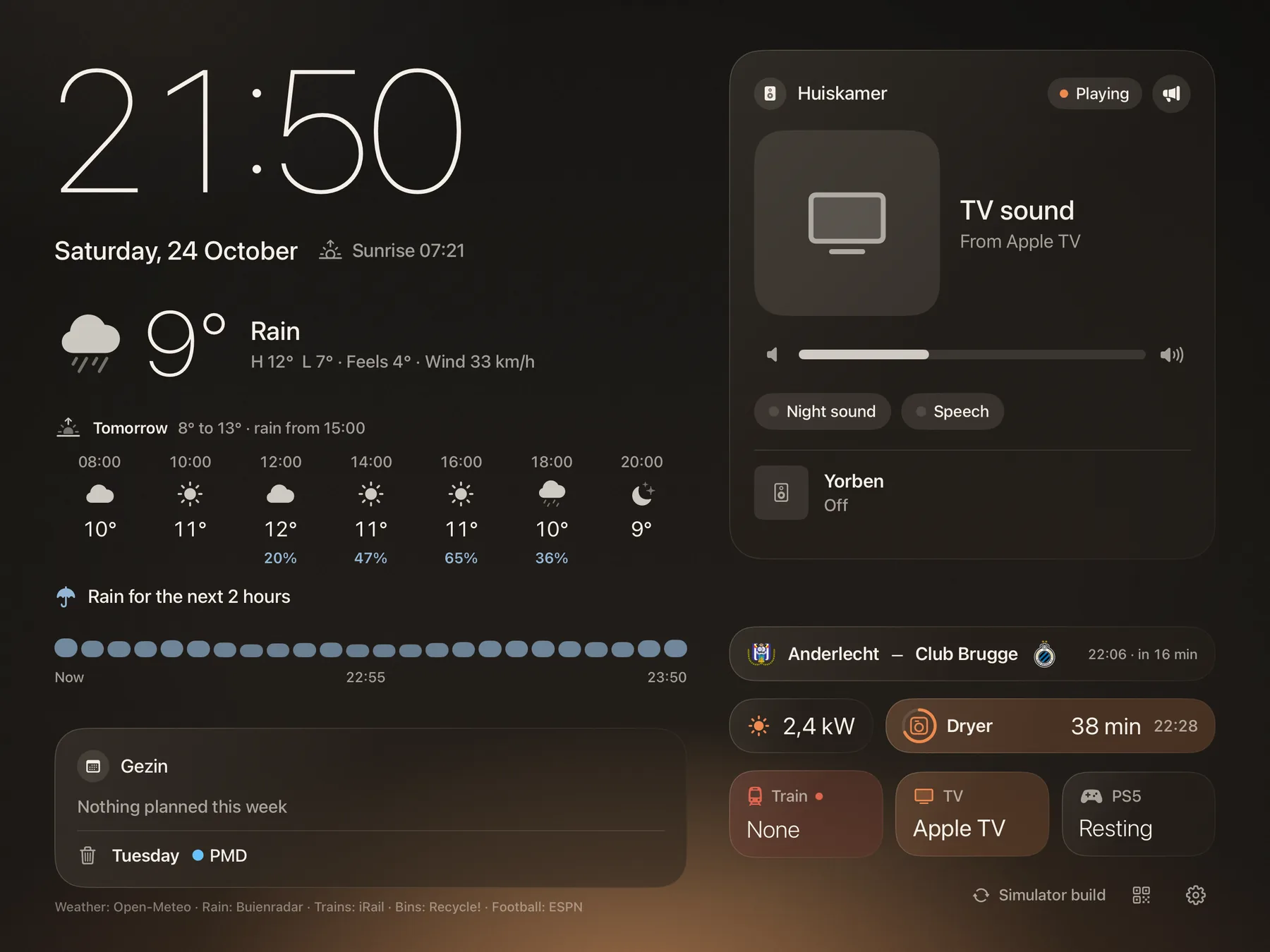 Home Hub fireside look