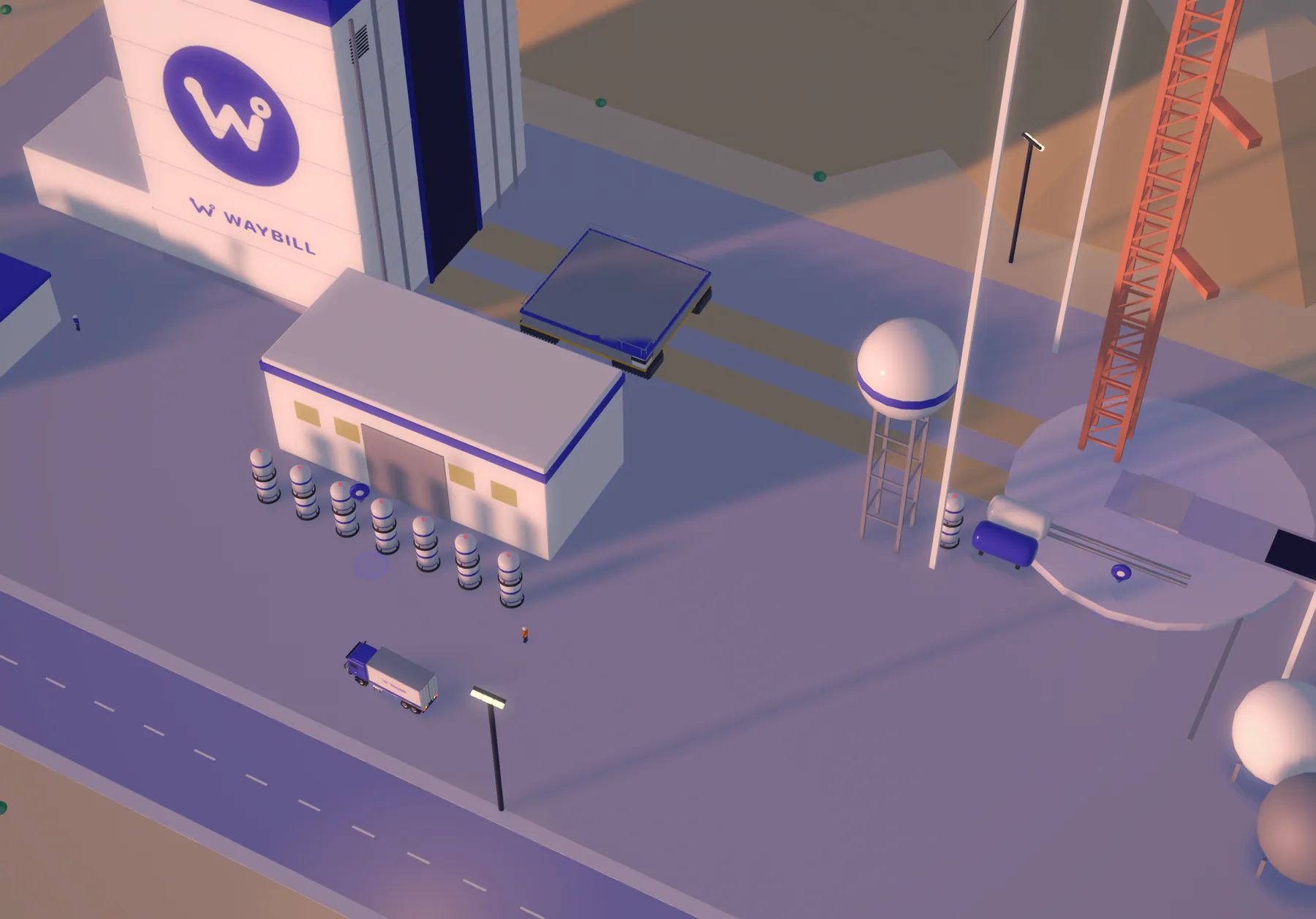 Orbit launch site at dusk